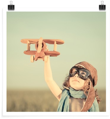 Κοριτσάκι πιλότος, Vintage, Πόστερ, 20 x 20 εκ.