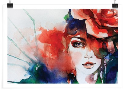 Γυναίκα με λουλούδι, Ζωγραφική, Πόστερ, 20 x 15 εκ.