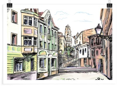 Πόλη, Ζωγραφική, Πόστερ, 20 x 15 εκ.