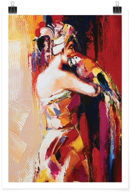 Πλάτη γυναίκας σε κόκκινο φόντο, Ζωγραφική, Πόστερ, 15 x 20 εκ.