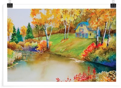 Σπίτι μπροστά στο ποτάμι, Ζωγραφική, Πόστερ, 20 x 15 εκ.
