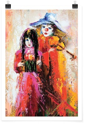 Κοριτσάκι με έναν κλόουν, Ζωγραφική, Πόστερ, 15 x 20 εκ.