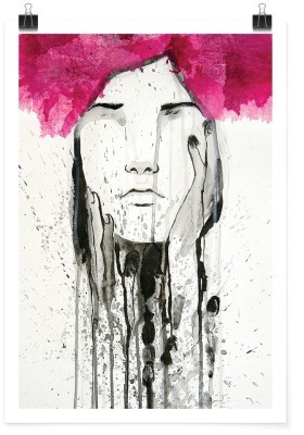 Κοπέλα με χέρια στο πρόσωπο, Ζωγραφική, Πόστερ, 15 x 20 εκ.