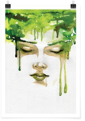 Πράσινη ζωγραφιά γυναίκας, Ζωγραφική, Πόστερ, 15 x 20 εκ.