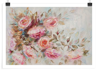 Μπουκέτο με ροζ τριαντάφυλλα, Ζωγραφική, Πόστερ, 20 x 15 εκ.