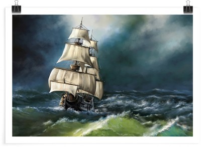 Καράβι στη φουρτουνιασμένη θάλασσα, Ζωγραφική, Πόστερ, 20 x 15 εκ.