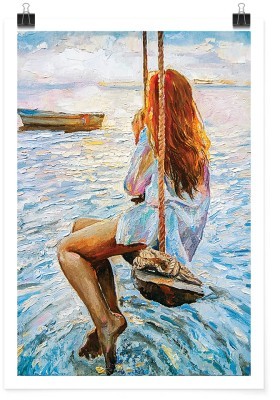 Κοπέλα στη κούνια, Ζωγραφική, Πόστερ, 15 x 20 εκ.