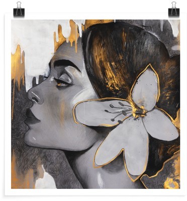 Κοπέλα με λουλούδι στα μαλλιά, Ζωγραφική, Πόστερ, 20 x 20 εκ.