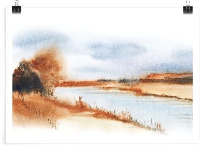 Τοπίο στη λίμνη, Ζωγραφική, Πόστερ, 20 x 15 εκ.