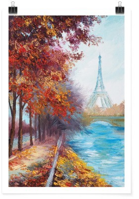 Φθινοπωρινό τοπίο στο Παρίσι, Ζωγραφική, Πόστερ, 15 x 20 εκ.