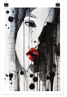 Houseart Κοπέλα με κόκκινα χείλη, Ζωγραφική, Πόστερ, 15 x 20 εκ.