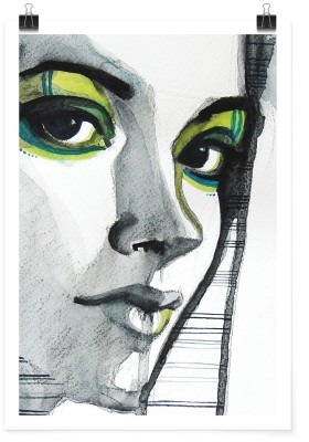 Πορτρέτο όμορφης κοπέλας, Ζωγραφική, Πόστερ, 15 x 20 εκ.