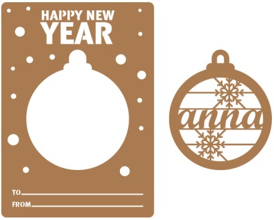 Houseart Happy New Year!, Personalize, Χριστουγεννιάτικα Στολίδια - Κάρτες, 15 x 21 εκ. Α5