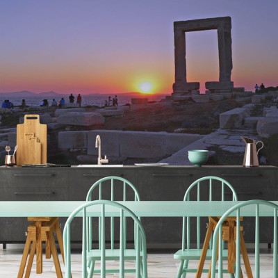Houseart Η αψίδα της Νάξου στο ηλιοβασίλεμα, Ελλάδα, Ταπετσαρίες Τοίχου, 100 x 100 εκ.