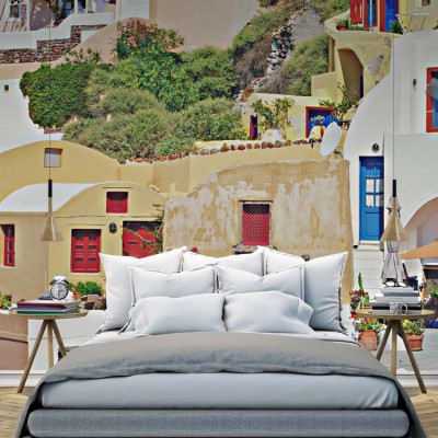 Houseart Αρχιτεκτονική στη Σαντορίνη, Ελλάδα, Ταπετσαρίες Τοίχου, 100 x 100 εκ.