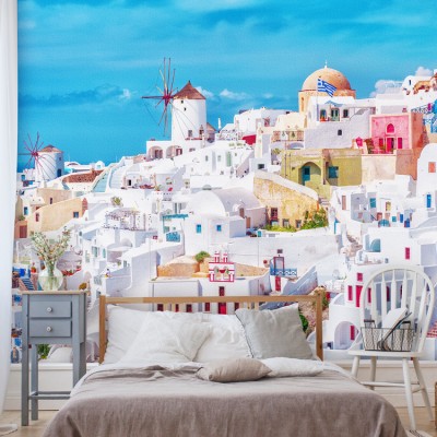 Καλντέρα, Σαντορίνη, Ελλάδα, Ταπετσαρίες Τοίχου, 100 x 100 εκ.