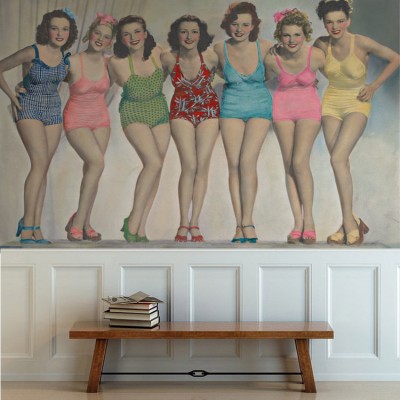 Κορίτσια Pin-up, Άνθρωποι, Ταπετσαρίες Τοίχου, 100 x 100 εκ.