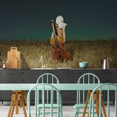 Houseart Γυναίκα γυμνή με βιόλα, Διάφορα, Ταπετσαρίες Τοίχου, 100 x 100 εκ.