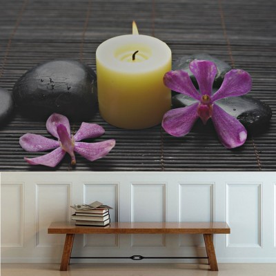 Houseart Κερί, πέτρες μασάζ και ορχιδέα, Διάφορα, Ταπετσαρίες Τοίχου, 120 x 80 εκ.