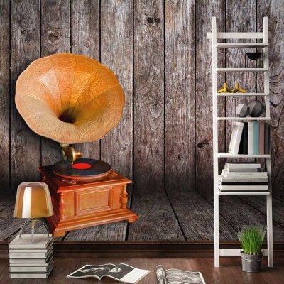 Houseart Παλιό vintage γραμμόφωνο, Διάφορα, Ταπετσαρίες Τοίχου, 100 x 100 εκ.