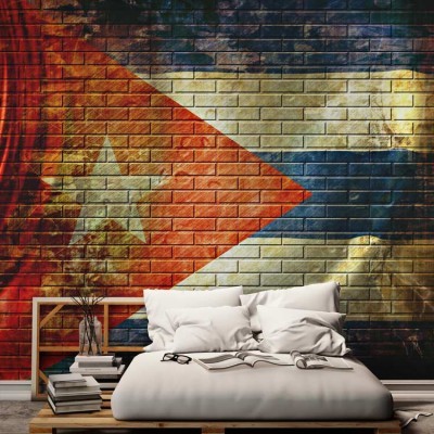 Η σημαία της Κούβας Διάφορα Ταπετσαρίες Τοίχου 100 x 100 cm (21906)