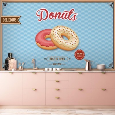 Houseart Best donuts in town, Φαγητό, Ταπετσαρίες Τοίχου, 100 x 100 εκ.