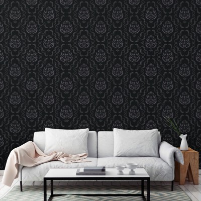 Ομοιογενές μαύρο ρετρό μοτίβο, Φόντο - Τοίχοι, Ταπετσαρίες Τοίχου, 100 x 100 εκ.