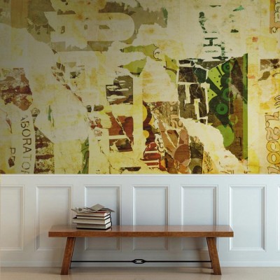 Εποχής σχισμένες διαφημίσεις Φόντο – Τοίχοι Ταπετσαρίες Τοίχου 81 x 120 cm (21530)