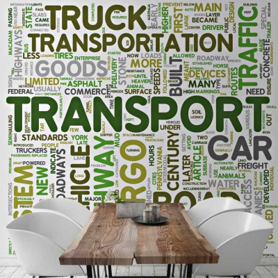 Φόντο με λέξεις, «μεταφορά και φορτίο» Φράσεις Ταπετσαρίες Τοίχου 97 x 100 cm (21803)