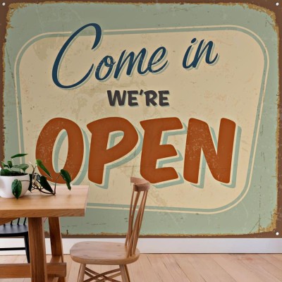 OPEN, Φράσεις, Ταπετσαρίες Τοίχου, 125 x 104 εκ.