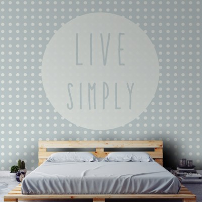 Live Simply, Φράσεις, Ταπετσαρίες Τοίχου, 100 x 100 εκ.