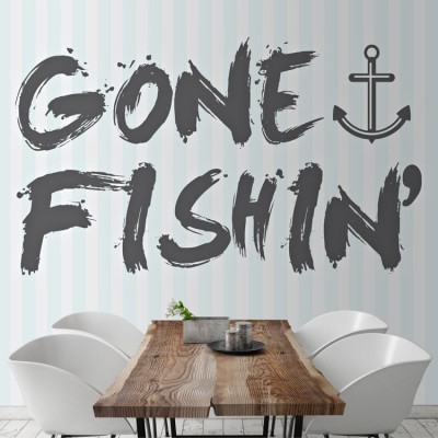 gone fishin, Φράσεις, Ταπετσαρίες Τοίχου, 100 x 100 εκ.