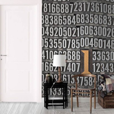 Ο αριθμός 1 – Ξύλινο τυπογραφικό στοιχείο, Φράσεις, Ταπετσαρίες Τοίχου, 100 x 100 εκ.