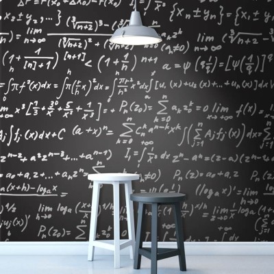 Μαυροπίνακας με μαθηματικά, φόντο Φράσεις Ταπετσαρίες Τοίχου 100 x 100 cm (21792)