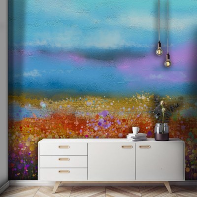 Ουράνιο Τόξο με Λουλούδια Φύση Ταπετσαρίες Τοίχου 67 x 100 cm (37668)
