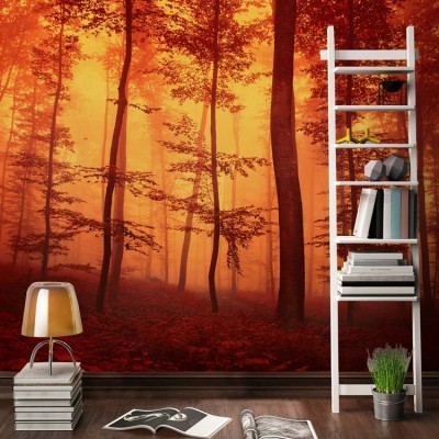 Κόκκινο δάσος Φύση Ταπετσαρίες Τοίχου 100 x 100 cm (20832)