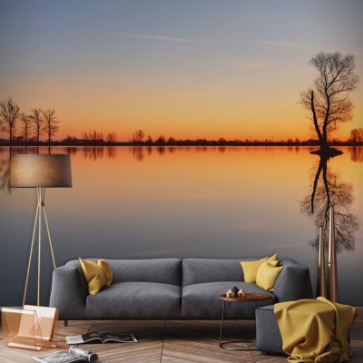 Ηλιοβασίλεμα στη λίμνη Φύση Ταπετσαρίες Τοίχου 83 x 125 cm (20841)