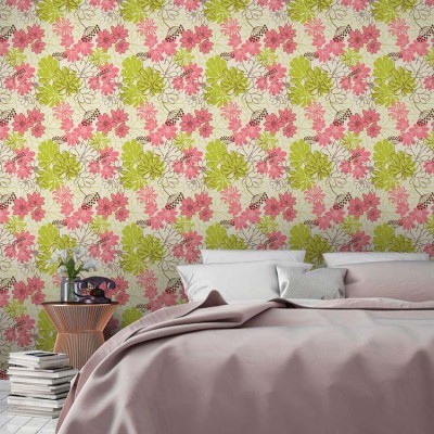 Λουλούδια πολύχρωμα, Μοτίβα, Ταπετσαρίες Τοίχου, 100 x 100 εκ.