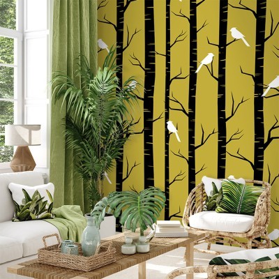 Houseart Δέντρα και πουλιά, Μοτίβα, Ταπετσαρίες Τοίχου, 100 x 100 εκ.