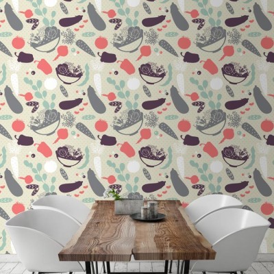 Λαχανικά, Μοτίβα, Ταπετσαρίες Τοίχου, 100 x 100 εκ.