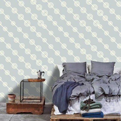 Ρετρό μοτίβο γκρι, Μοτίβα, Ταπετσαρίες Τοίχου, 100 x 100 εκ.