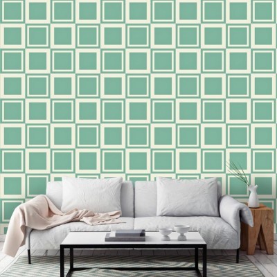 Ρετρό μοτίβο τετράγωνα, Μοτίβα, Ταπετσαρίες Τοίχου, 100 x 100 εκ.