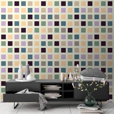 Ρετρό μοτίβο κυβοι, Μοτίβα, Ταπετσαρίες Τοίχου, 100 x 100 εκ.