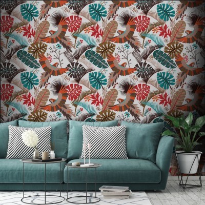 Τροπικό Μοτίβο, Μοτίβα, Ταπετσαρίες Τοίχου, 112 x 112 εκ.