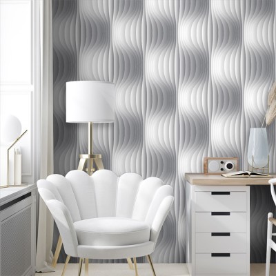 Άσπροι κυματισμοί, Μοτίβα, Ταπετσαρίες Τοίχου, 100 x 100 εκ.