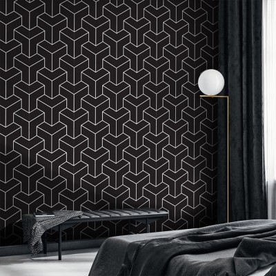 Houseart Γεωμετρικά ορθογώνια σχέδια, Μοτίβα, Ταπετσαρίες Τοίχου, 100 x 100 εκ.