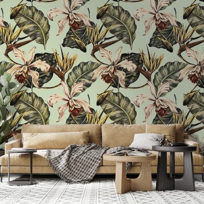 Φλοραλ μοτίβο, Μοτίβα, Ταπετσαρίες Τοίχου, 100 x 100 εκ.