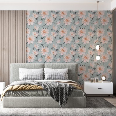 Vintage Cream Floral, Μοτίβα, Ταπετσαρίες Τοίχου, 100 x 100 εκ.
