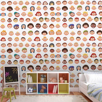 Μοτίβο με παιδάκια Παιδικά Ταπετσαρίες Τοίχου 100 x 100 cm (35277)