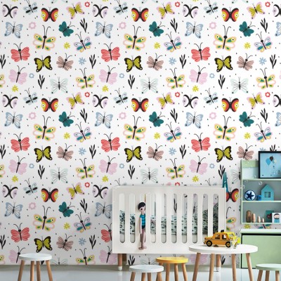 Πολύχρωμες Πεταλούδες, Παιδικά, Ταπετσαρίες Τοίχου, 100 x 100 εκ.
